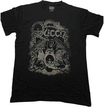 Queen Tričko Ornate Crest Unisex Black XL