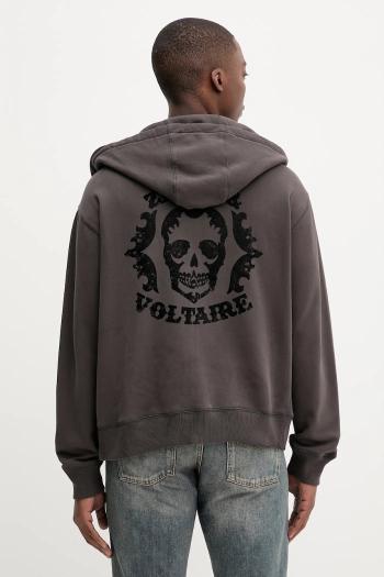 Bavlnená mikina ZADIG&VOLTAIRE hnedá farba, s kapucňou, jednofarebná, JMSS01311
