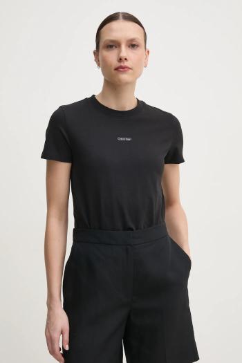 Bavlnené tričko Calvin Klein Jeans dámske, čierna farba, J20J225524
