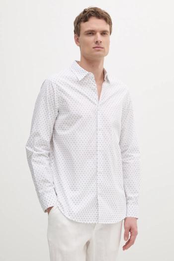Bavlnená košeľa Armani Exchange biela farba, regular, s klasickým golierom, XM000719 AF13206