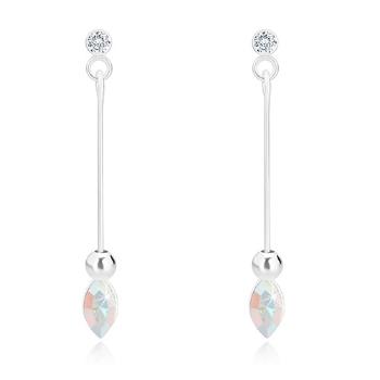 Náušnice zo striebra 925, číry krištáľ  Swarovski a krištáľ s dúhovým odleskom