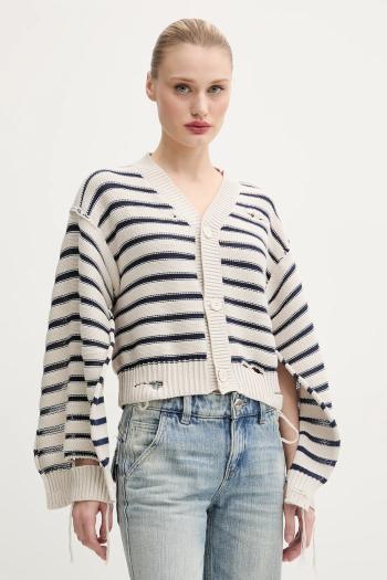 Bavlnený kardigán MM6 Maison Margiela dámsky, béžová farba, tenký, S52HP0025