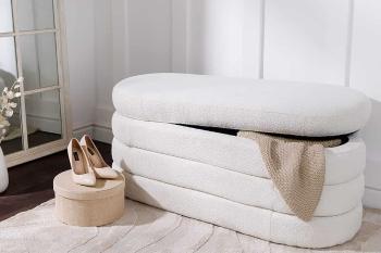 LuxD Dizajnová lavica Faustino 113 cm biela