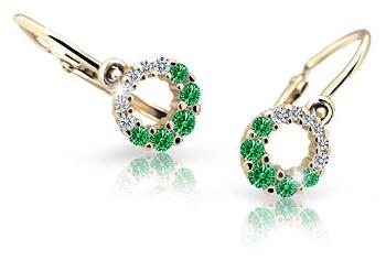 Cutie Jewellery Zlaté detské náušnice C2154-10-X-1 zelená