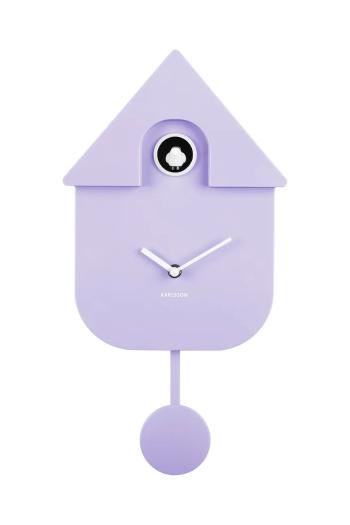 Nástenné hodiny Karlsson Modern Cuckoo fialová farba