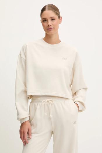 Mikina New Balance béžová farba, jednofarebná, WT51514LIN
