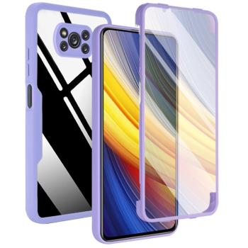 DUAL Obojstranný kryt s fóliou Xiaomi Poco X3 NFC / X3 Pro fialový