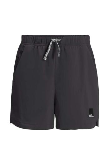 Detské krátke nohavice Jack Wolfskin TEEN SHORTS B čierna farba