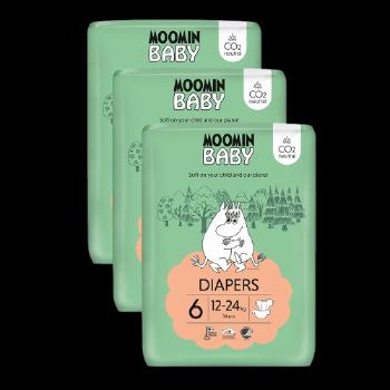 MOOMIN BABY 6 Maxi 12–24 kg, mesačné balenie eko plienok 102 ks