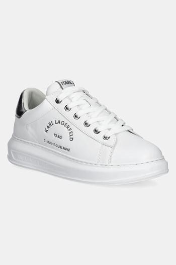 Kožené tenisky Karl Lagerfeld KAPRI MENS biela farba, KL52538K