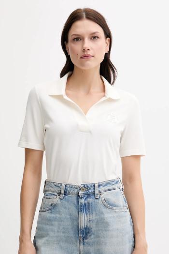 Polo tričko Tommy Hilfiger dámske, béžová farba, WW0WW45807
