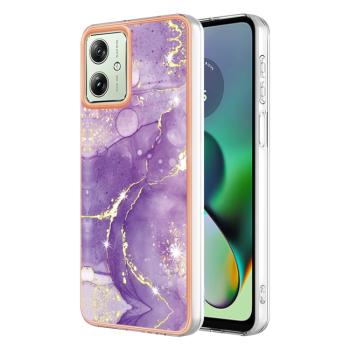 IMD MARBLE Ochranný kryt pre Motorola Moto G54 5G / G54 5G Power Edition GOLD-PURPLE