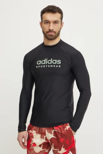 Plavky s dlhým rukávom adidas M RASHGD LS čierna farba, JD2140