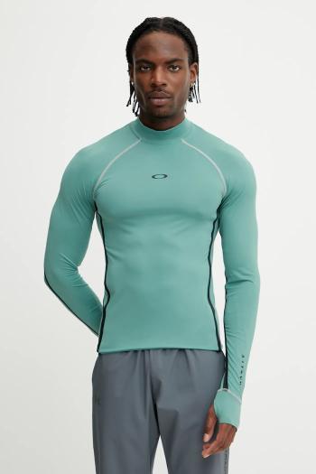Tréningové tričko s dlhým rukávom Oakley T-shirt do pływania tyrkysová farba, vzorované, FOA406861