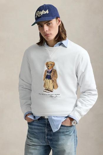 Mikina Polo Ralph Lauren Lscnm4 Long Sleeve biela farba, s potlačou, 710973161