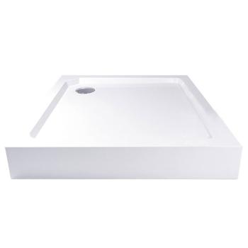 MEREO - Štvorcová sprchová vanička, 90x90x14 cm, SMC, biela, vrátane nožičiek a sifónu CV31H