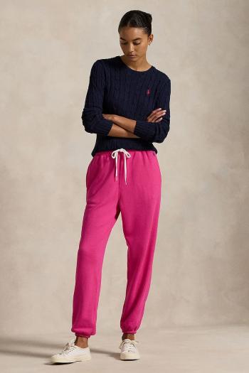 Bavlnené tepláky Polo Ralph Lauren ružová farba, jednofarebné, 211935585