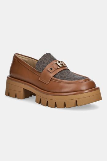 Mokasíny MICHAEL Michael Kors Mandy hnedá farba, na platforme, 40T5MAFP2L.227