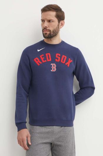 Mikina Nike Boston Red Sox pánska, tmavomodrá farba, s nášivkou