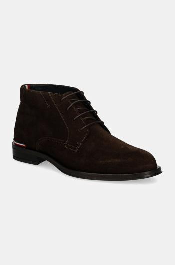 Semišové topánky Tommy Hilfiger CORE RWB HILFIGER SUEDE L BOOT pánske, hnedá farba, FM0FM04805