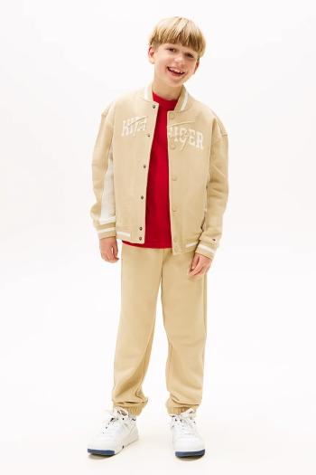Tepláky Tommy Hilfiger hnedá farba, KB0KB09695