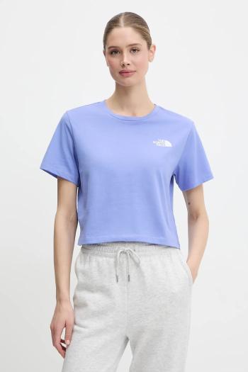 Tričko The North Face Simple Dome Cropped Slim dámske, fialová farba, NF0A87U40YI1