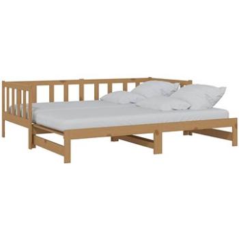 Výsuvná váľanda medovohnedá masívna borovica 2 × (90 × 200) cm, 806963