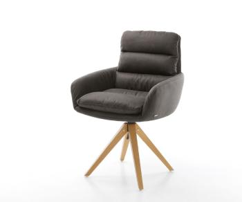 Abelia-Flex otočná stolička s podrúčkami antracit vintage mikrovlákno