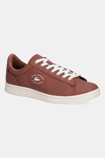 Kožené tenisky Lacoste CARNABY pánske, hnedá farba, 49SMA0032