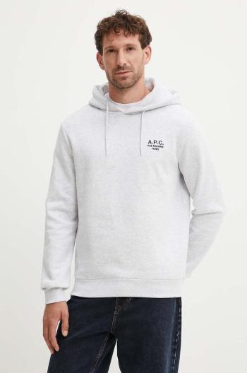 Mikina A.P.C. hoodie standard rue madame GOTS šedá farba, s kapucňou, melanžová, COHBV.M27914