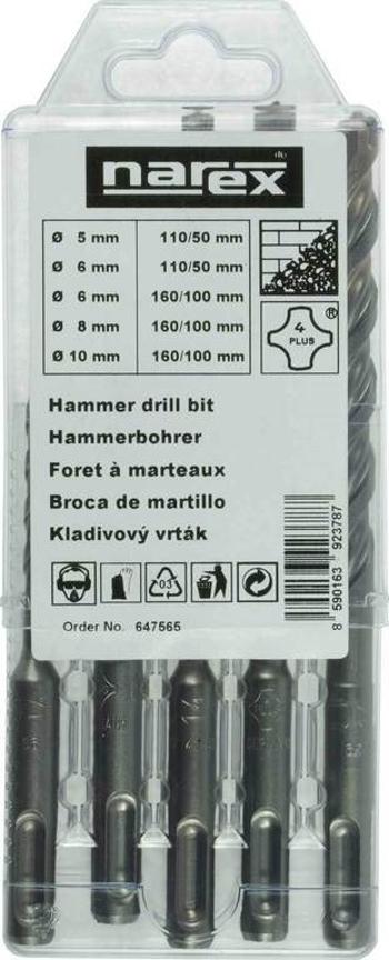 SDS-plus fúrószár készlet NAREX 4 PLUS fúrókészlet, 5 részes, betonhoz