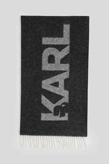 Šál Karl Lagerfeld čierna farba, A3W33047