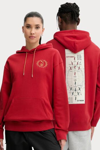 Bavlnená mikina Puma PUMA x HARRY POTTER bordová farba, s kapucňou, s nášivkou, 630093