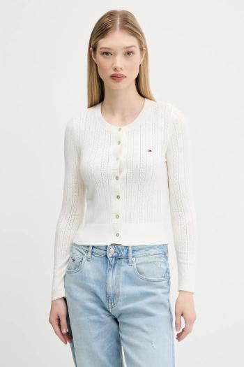Kardigán Tommy Jeans béžová farba, ľahké, DW0DW20966