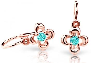Cutie Jewellery Detské náušnice z ružového zlata C2013-10-X-4 svetlo zelená