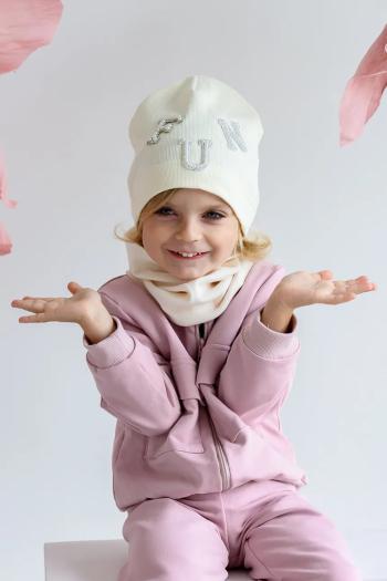 Detská čiapka Jamiks MADONNA béžová farba biela, z tenkej pleteniny, JWH070