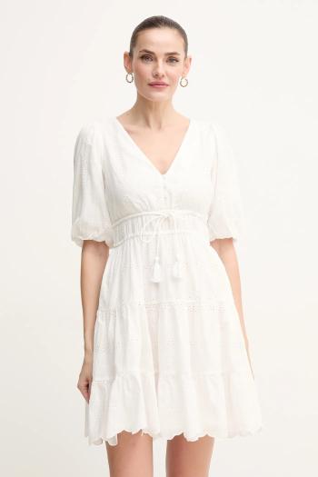 Bavlnené šaty Pepe Jeans DAY béžová farba, mini, áčkový strih, PL953694