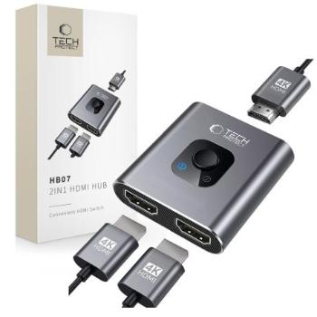 Tech-Protect HB07 HUB adaptér 2x HDMI 4K, šedý