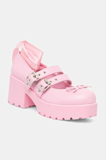 Lodičky Koi Footwear Miyako Lace Up Ballet Shoes ružová farba, na platforme, ND41
