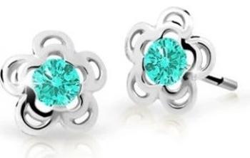 Cutie Jewellery Pôvabné detské náušnice z bieleho zlata C2204-30-X-2 svetlo zelená