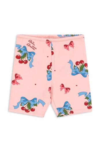 Nohavice Konges Sløjd BASIC SHORT LEGGINGS GOTS ružová farba, KS103203