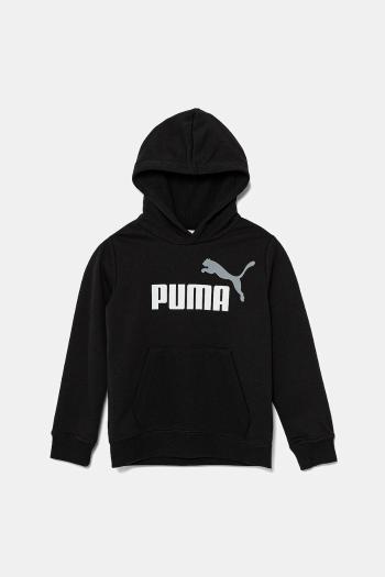 Detská mikina Puma ESS 2 COLOR No.1 Logo Hoodie TR čierna farba, s kapucňou, s potlačou, 685823