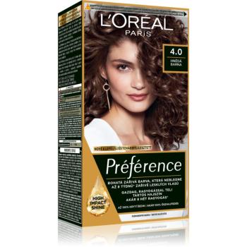 L’Oréal Paris Préférence farba na vlasy odtieň 4.0 Hnědá 1 ks