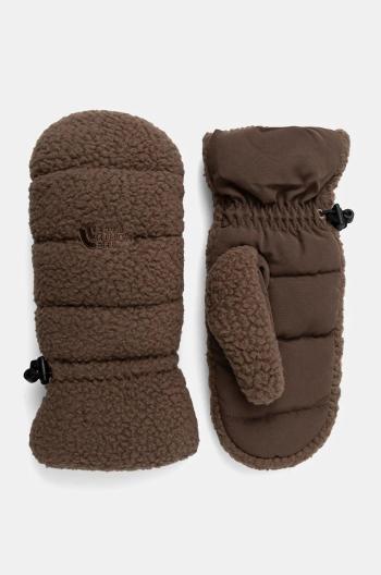 Rukavice The North Face Cragmont Fleece Mitt dámske, hnedá farba, NF0A7WKT1OI1