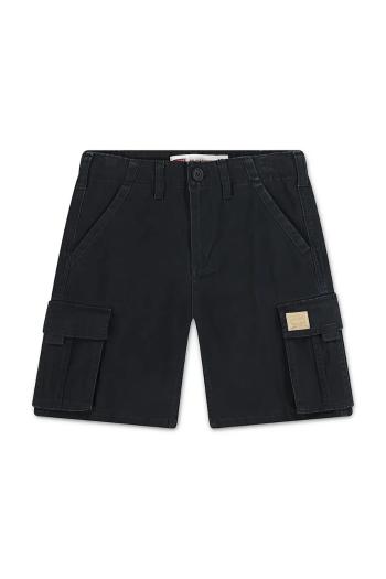 Detské krátke nohavice Levi's TRADITIONAL CARGO SHORTS čierna farba, nastaviteľný pás 9EM381