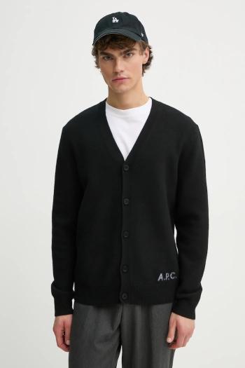 Vlnený kardigán A.P.C. kenny čierna farba, WVBDK.H22305