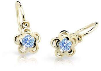 Cutie Jewellery Zlaté detské náušnice C2204-10-X-1 svetlo modrá