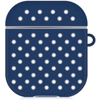 AlzaGuard Silicon Polkadot Case pro AirPods 1. a 2. generace modro bílé (AGD-ACP1LW)