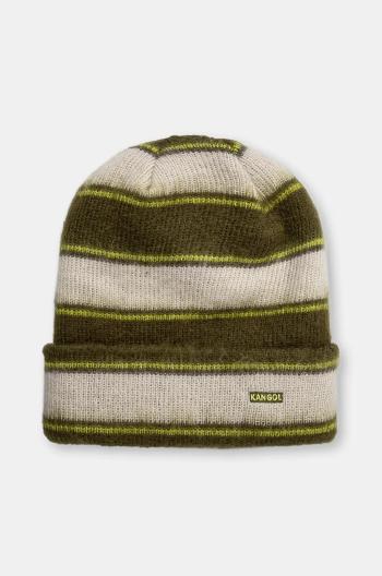 Čiapka Kangol FUZZY STRIPE zelená farba, z hrubej pleteniny, K3725.SK301