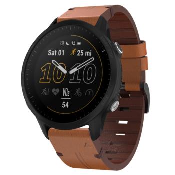 LEATHER Kožený remienok pre Garmin Forerunner 955 tmavohnedý